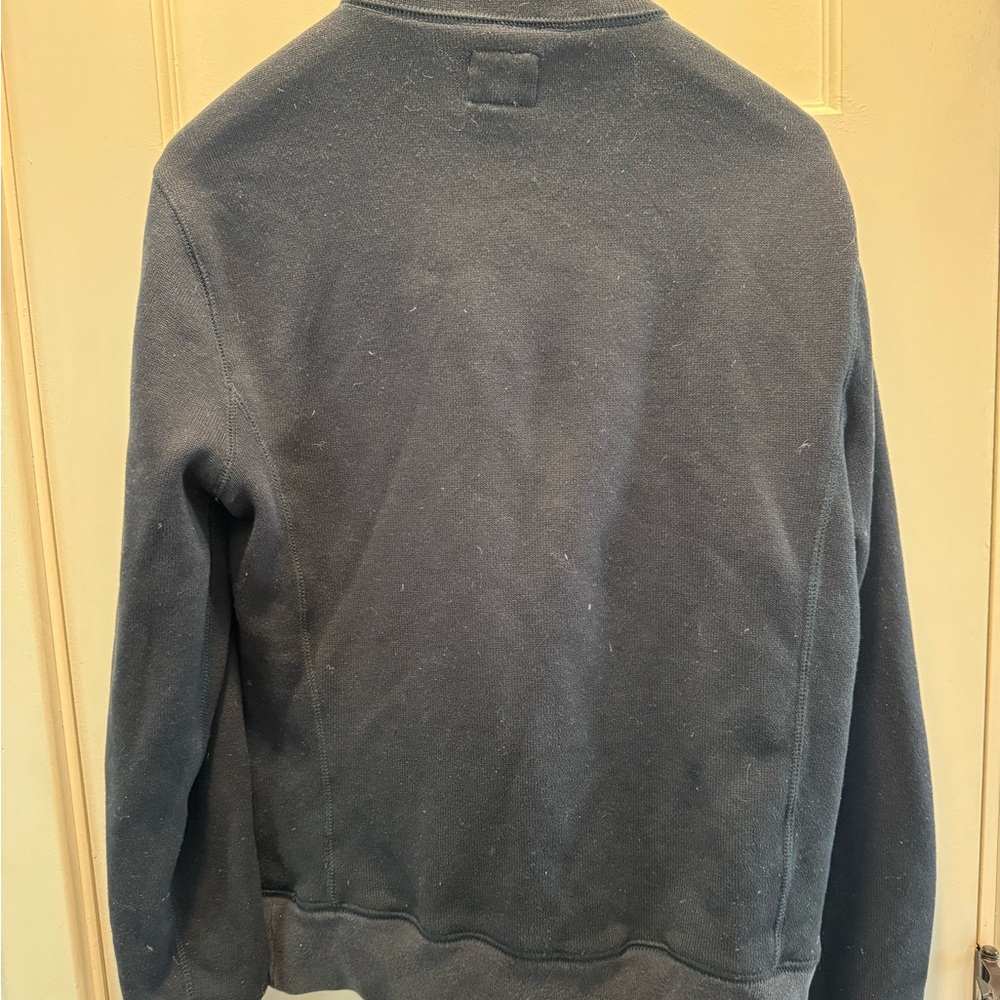J. Crew Men's Navy Zip-Up Fleece - Picture 2 of 3